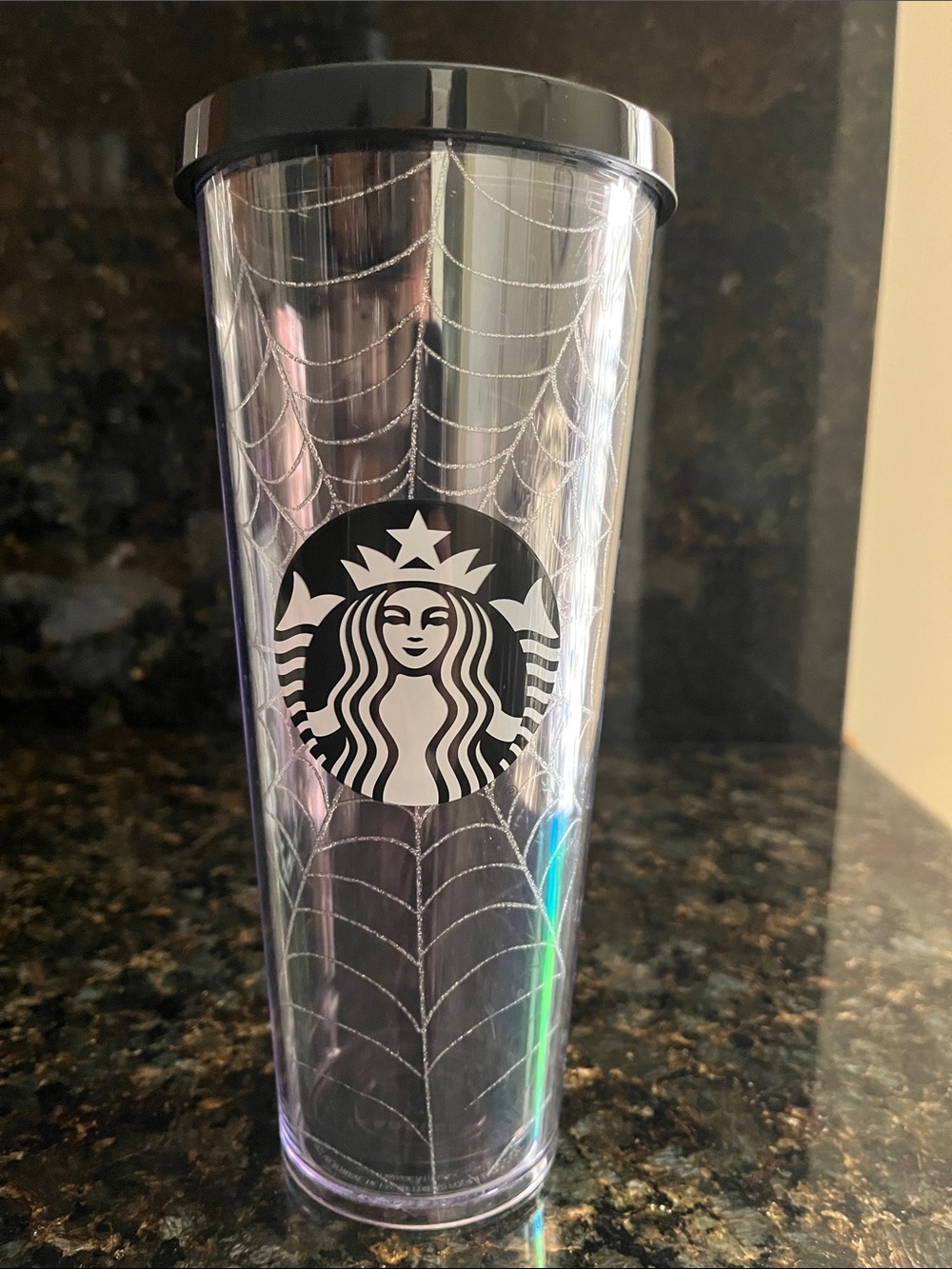 Starbucks Iridescent Silver Spiderweb Travel Tumbler 24oz